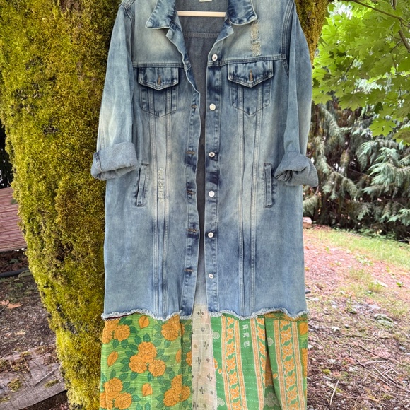 Kantha Bae Denim Duster Jacket - Picture 2 of 8